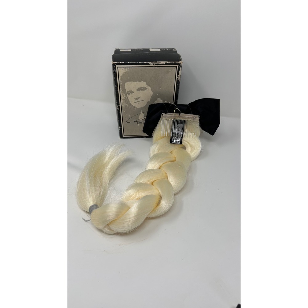 Vintage 1984 Look of Love Robert Love Braided Blonde Hairpiece Bow NWT in Box - Picture 3 of 11